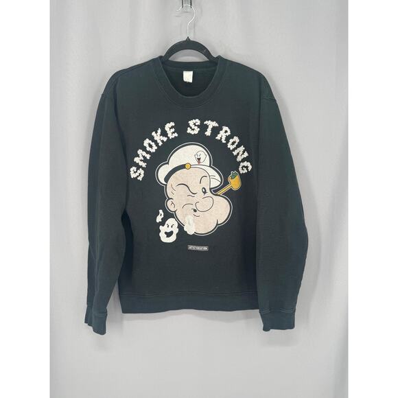 ARTISTICREATION Other - ARTISTICREATION Sweatshirt Mens XL Black Smoke Strong Cartoon Graphic Fleece
